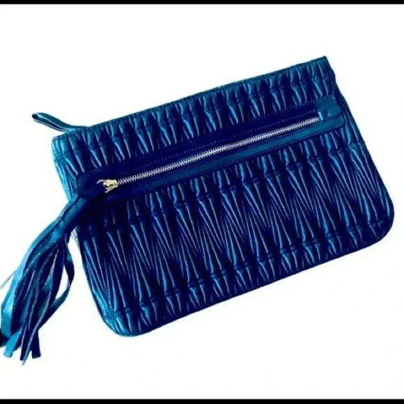 ZARA BLACK MINI BAG POUCH WITH  FRINGE - Picture 1 of 9